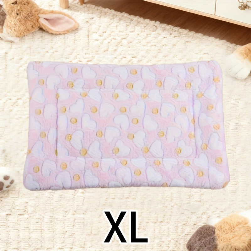 Tapis double épaisseur pour chien et chat, chaud et confortable, divers motifs imprimés, diverses couleurs