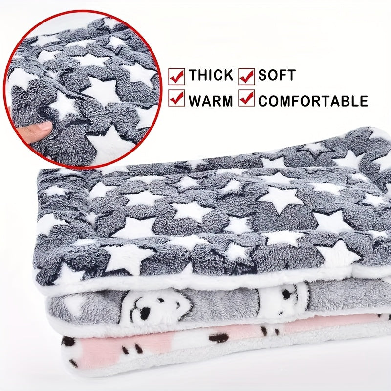 Tapis pour chien et chat, en peluche toute douce, bien chaud et confortable, motifs divers