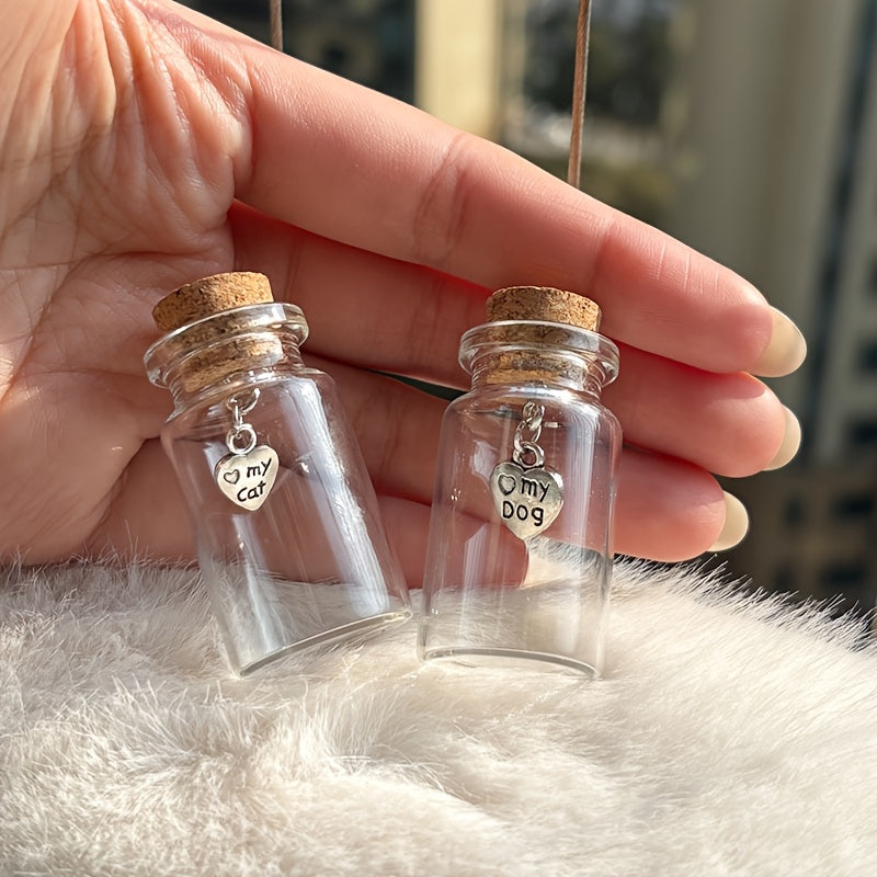 Récipient commémoratif en verre pour conserver les poils de votre chien ou chat disparu