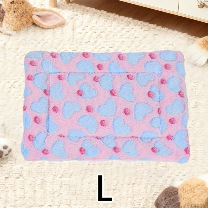 Tapis double épaisseur pour chien et chat, chaud et confortable, divers motifs imprimés, diverses couleurs