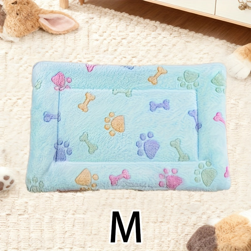 Tapis double épaisseur pour chien et chat, chaud et confortable, divers motifs imprimés, diverses couleurs