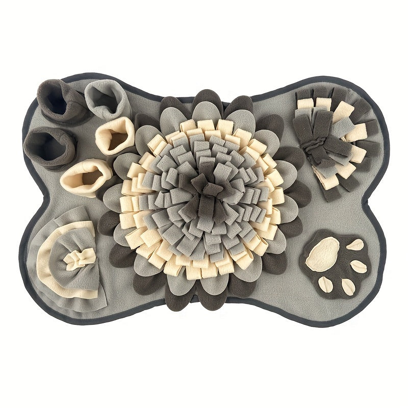 Tapis interactif pour chien en forme d'os, tapis pour jeux olfactifs et alimentation lente, lavable en machine