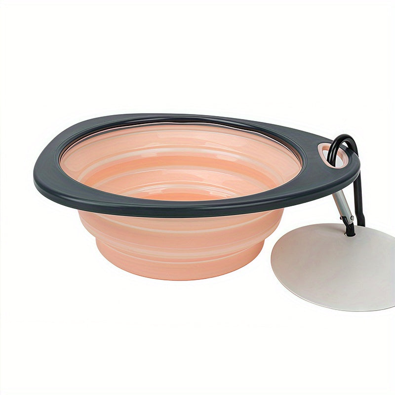 Gamelles pliables pour animaux de compagnie, idéale pour le voyage, facile à transporter grâce à son mousqueton, couleurs pastels