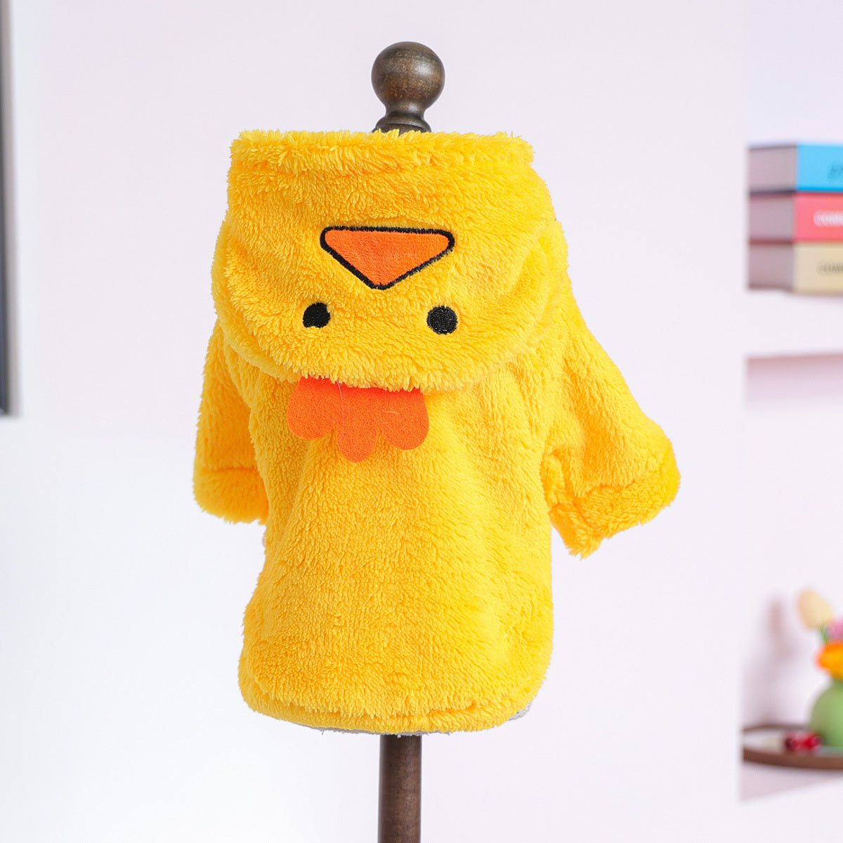Sweat à capuche mignon, costume de poussin pour petits chiens, tout doux et tout chaud, jaune