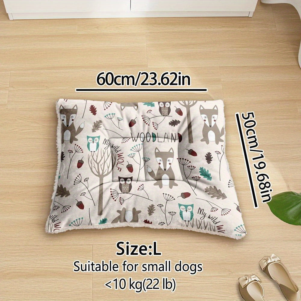 Lit pour chien et chat surdimensionné, coussin confortable avec imprimé renard, lavable en machine, épais, doux et respirant
