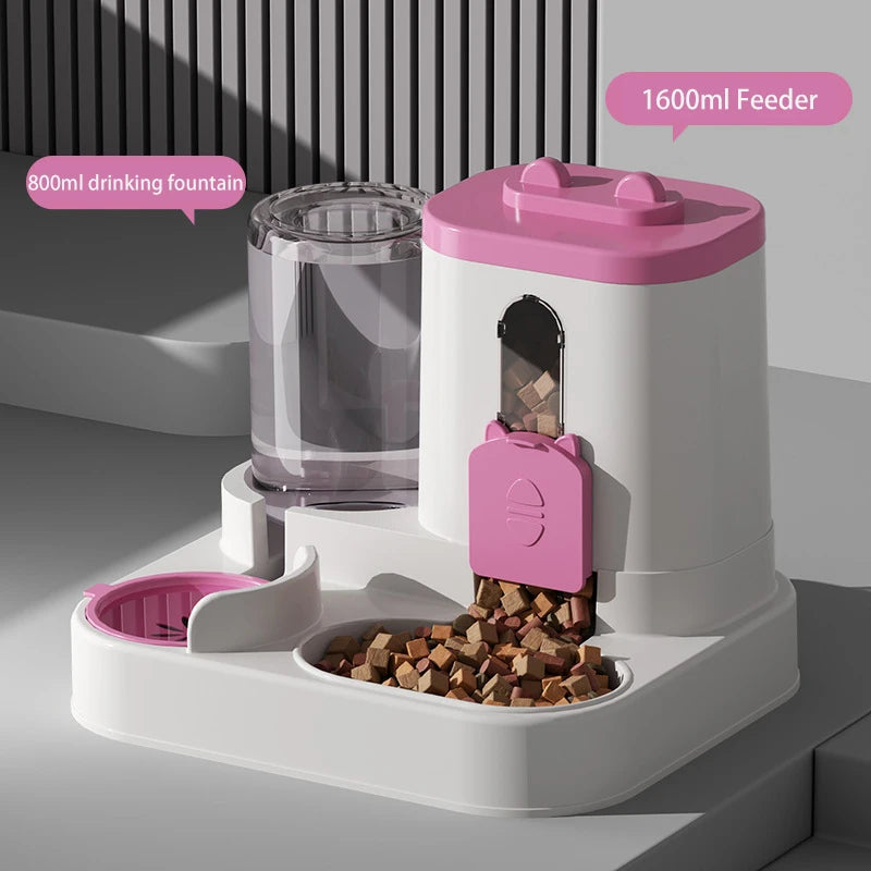 Mangeoire pour animaux de grande capacité avec distributeur d'eau automatique intégré, bol pour nourriture pour chat, bol pour nourriture pour chien