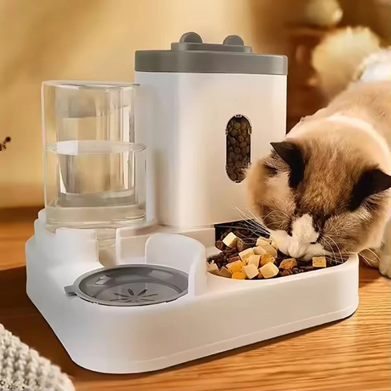 Mangeoire pour animaux de grande capacité avec distributeur d'eau automatique intégré, bol pour nourriture pour chat, bol pour nourriture pour chien