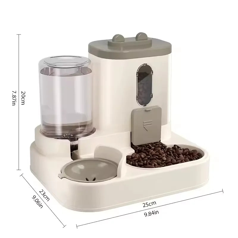Mangeoire pour animaux de grande capacité avec distributeur d'eau automatique intégré, bol pour nourriture pour chat, bol pour nourriture pour chien
