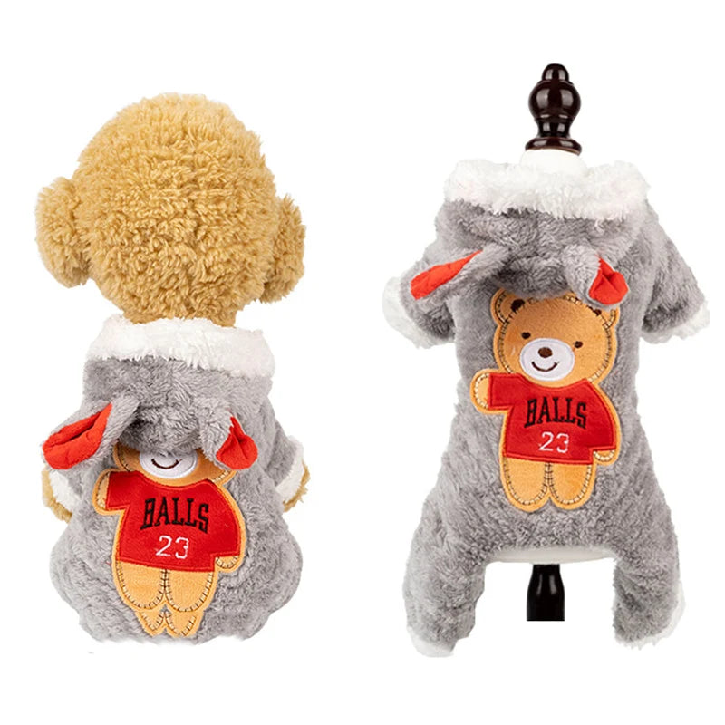 Costume d'Animal de Dessin Animé pour Petits Chiens et Chats, Combinaison Chaude d'Hiver, Pyjama pour Animaux de Compagnie, Vêtements pour Chiots