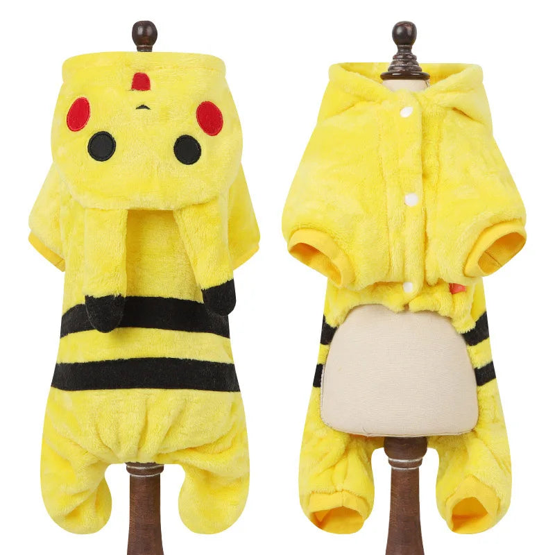 Costume d'Animal de Dessin Animé pour Petits Chiens et Chats, Combinaison Chaude d'Hiver, Pyjama pour Animaux de Compagnie, Vêtements pour Chiots