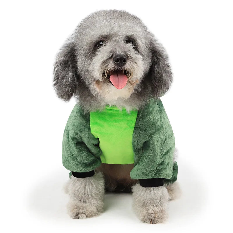 Costume d'Animal de Dessin Animé pour Petits Chiens et Chats, Combinaison Chaude d'Hiver, Pyjama pour Animaux de Compagnie, Vêtements pour Chiots