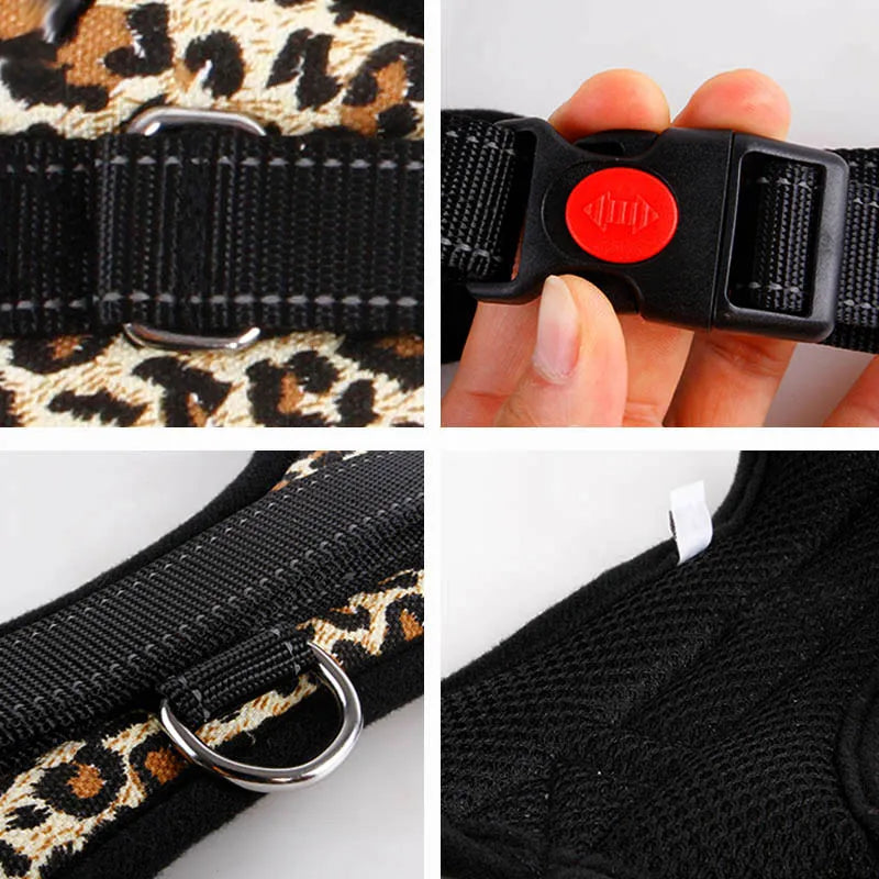 Harnais pour chien, de la taille S à la taille XL, diverses couleurs et divers motifs, + laisse en nylon, 4 tailles