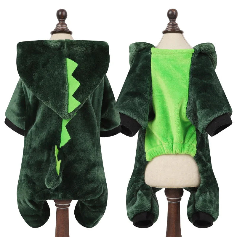 Costume d'Animal de Dessin Animé pour Petits Chiens et Chats, Combinaison Chaude d'Hiver, Pyjama pour Animaux de Compagnie, Vêtements pour Chiots