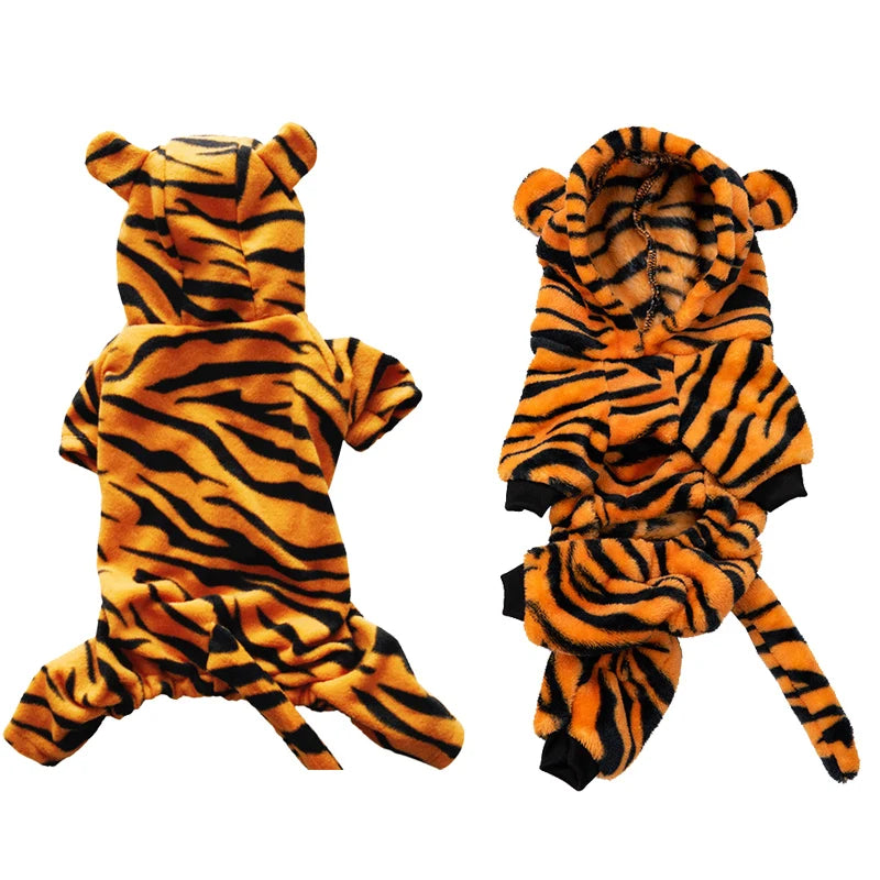 Costume d'Animal de Dessin Animé pour Petits Chiens et Chats, Combinaison Chaude d'Hiver, Pyjama pour Animaux de Compagnie, Vêtements pour Chiots