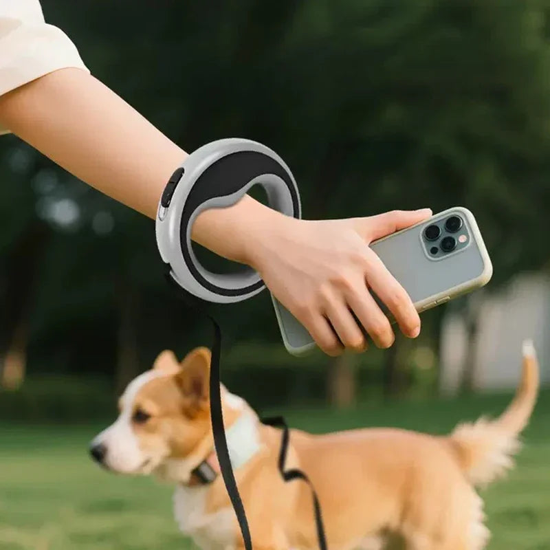 Laisse rétractable automatique pour chien, 2,5m, ergonomique, pour petit à moyen chien, diverses couleurs