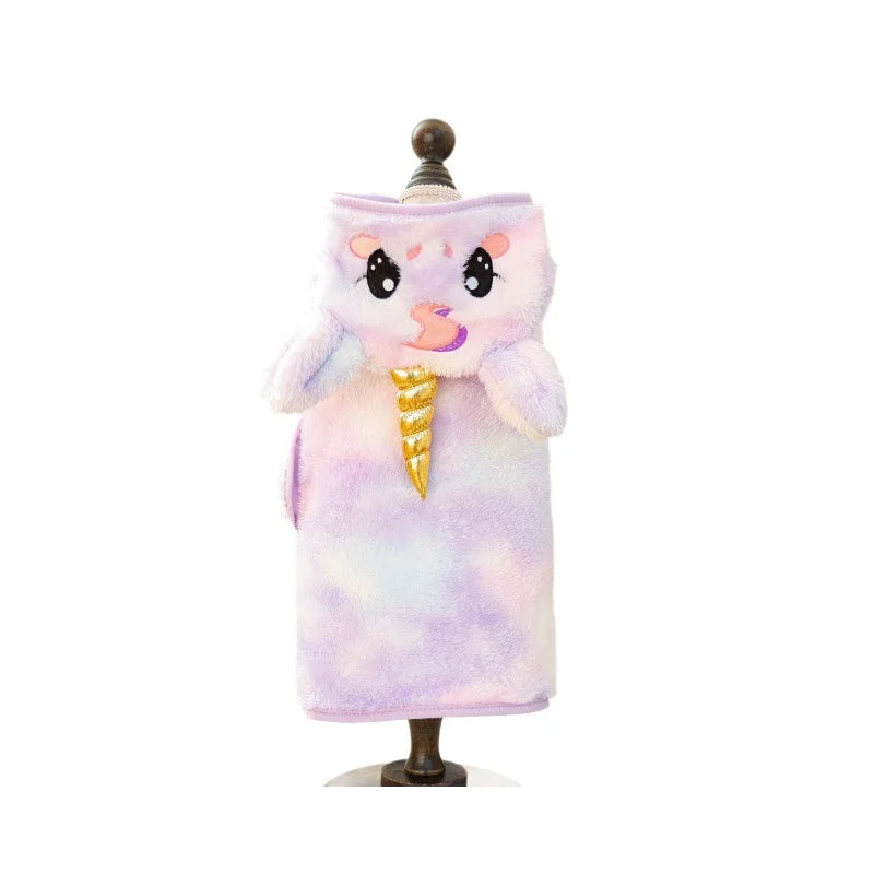 Costume licorne pour chien, tout doux, chaud et confortable, diverses couleurs
