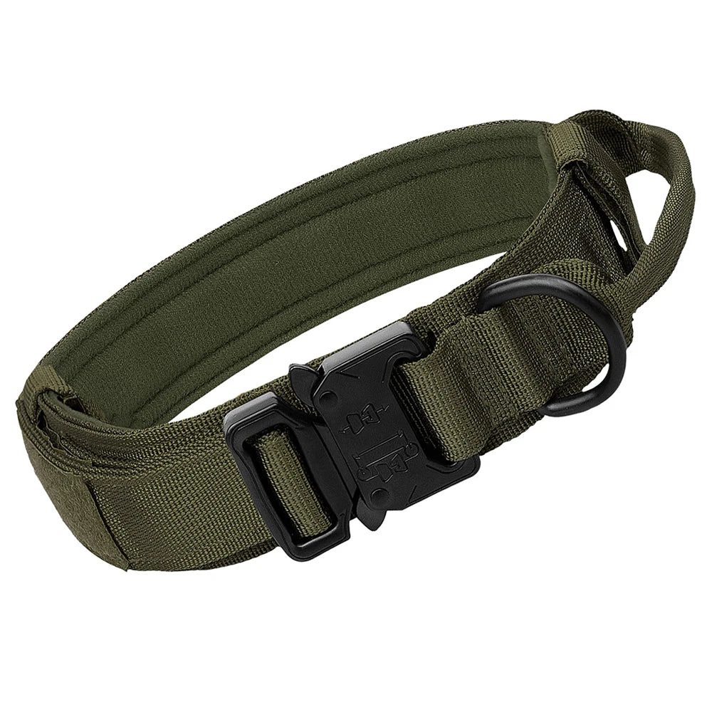 Colliers tactiques robustes pour chiens, avec poignée. Collier militaire avec Patch personnalisable. Pour l'entraînement en plein air et la marche. Chiens moyens et grands, diverses couleurs