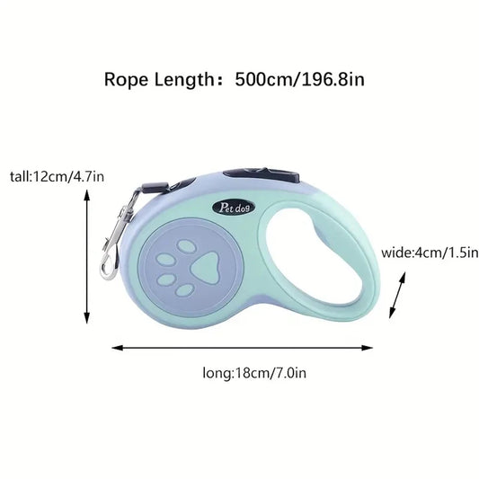 Laisse rétractable automatique pour chiens, avec motif de patte, diverses couleurs