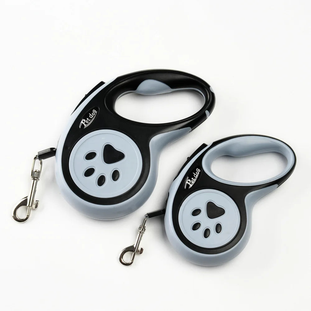 Laisse rétractable automatique pour chiens, avec motif de patte, diverses couleurs