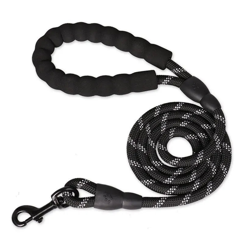 Laisse pour chien avec poignée rembourrée confortable, petites bandes réfléchissantes, diverses couleurs