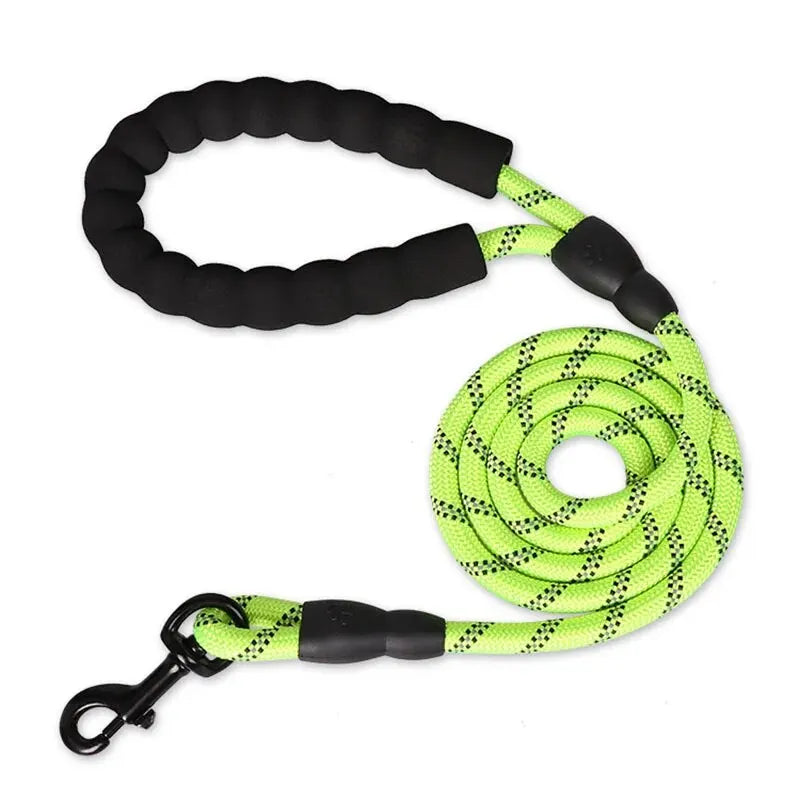 Laisse pour chien avec poignée rembourrée confortable, petites bandes réfléchissantes, diverses couleurs