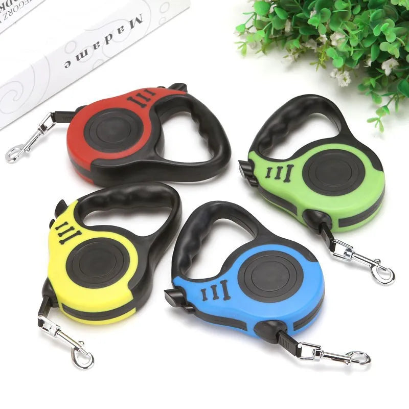 Laisse rétractable pour chiens de petite et moyenne taille, dispositif de traction télescopique automatique portable, diverses couleurs