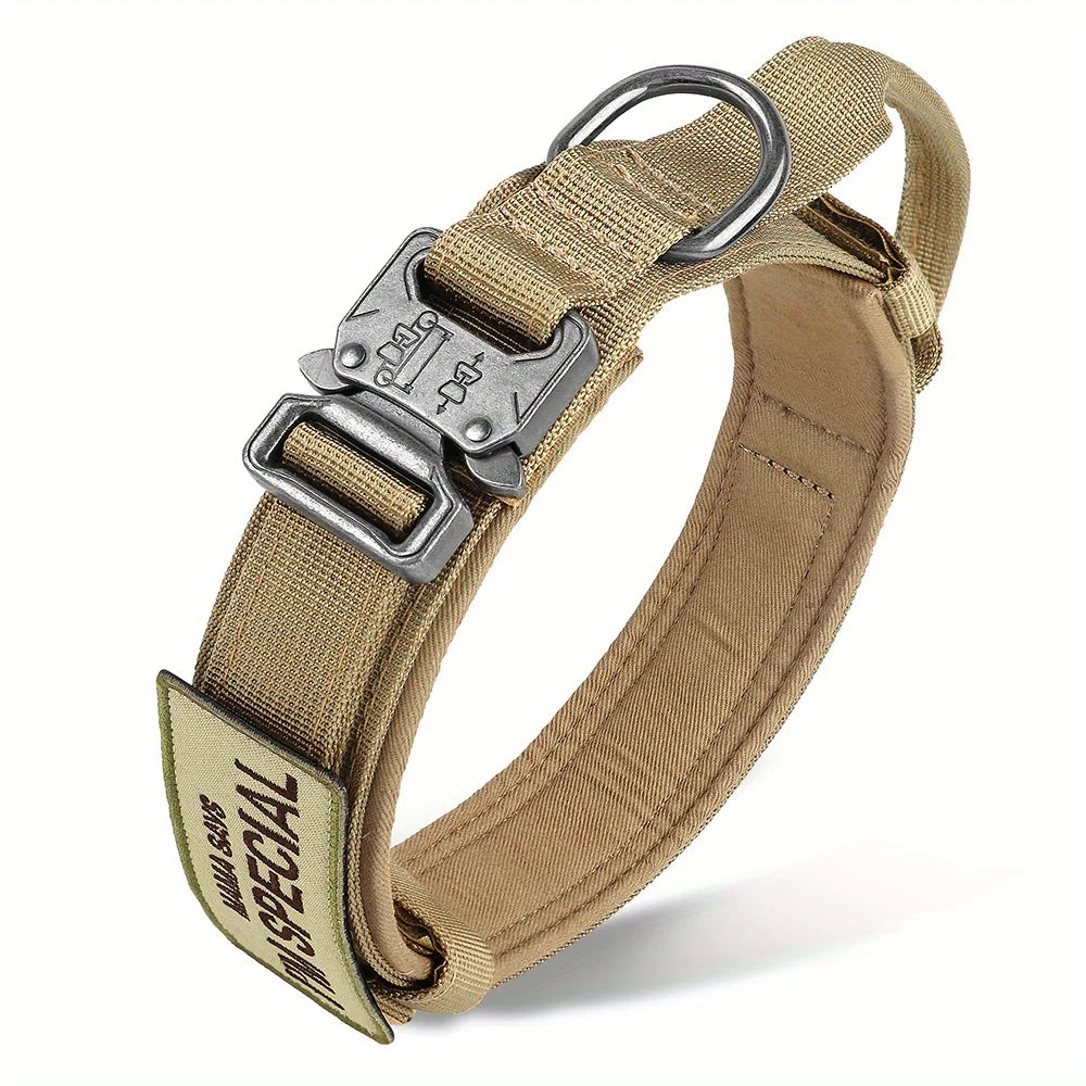 Colliers tactiques robustes pour chiens, avec poignée. Collier militaire avec Patch personnalisable. Pour l'entraînement en plein air et la marche. Chiens moyens et grands, diverses couleurs