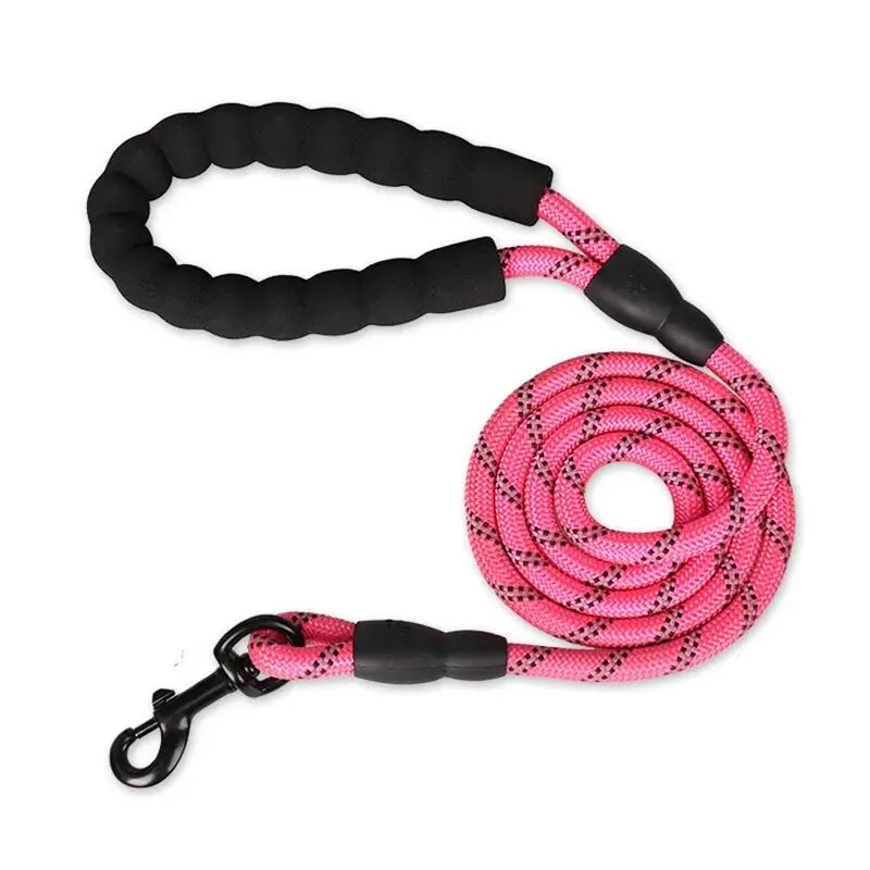 Laisse pour chien avec poignée rembourrée confortable, petites bandes réfléchissantes, diverses couleurs