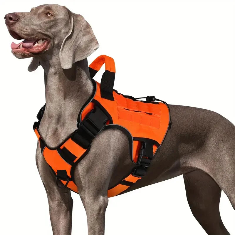 Harnais tactique réglable sans traction pour chien avec poignée résistante, réfléchissant, pour grands chiens, diverses couleurs