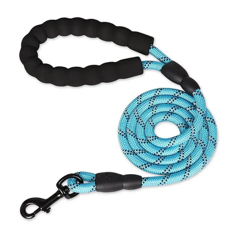 Laisse pour chien avec poignée rembourrée confortable, petites bandes réfléchissantes, diverses couleurs