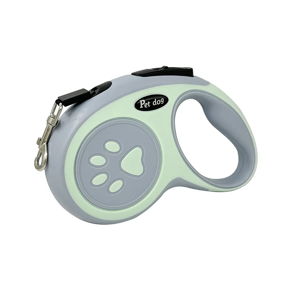 Laisse rétractable automatique pour chiens, avec motif de patte, diverses couleurs