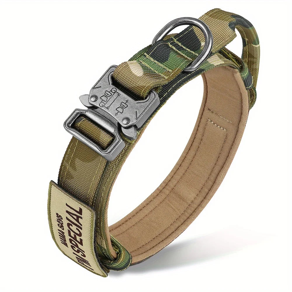 Colliers tactiques robustes pour chiens, avec poignée. Collier militaire avec Patch personnalisable. Pour l'entraînement en plein air et la marche. Chiens moyens et grands, diverses couleurs