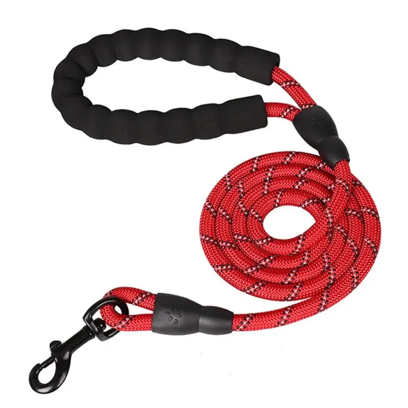 Laisse pour chien avec poignée rembourrée confortable, petites bandes réfléchissantes, diverses couleurs