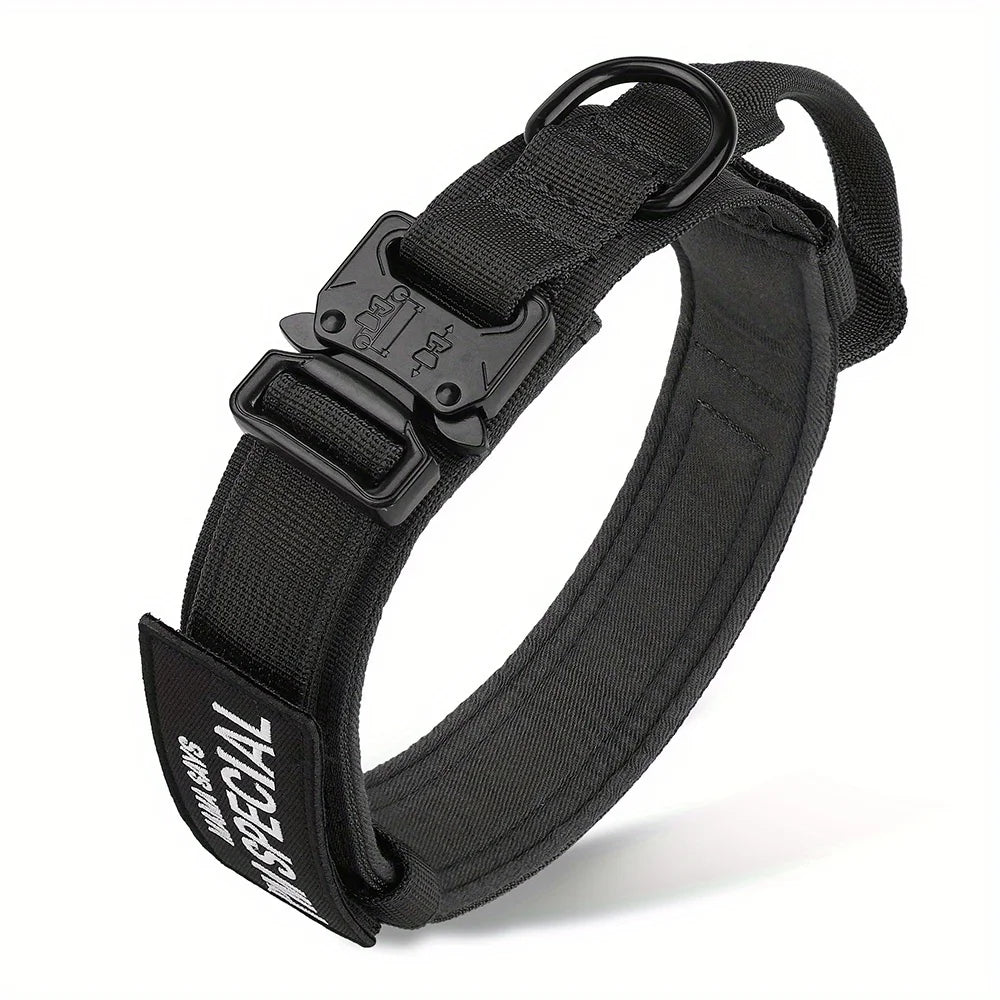 Colliers tactiques robustes pour chiens, avec poignée. Collier militaire avec Patch personnalisable. Pour l'entraînement en plein air et la marche. Chiens moyens et grands, diverses couleurs