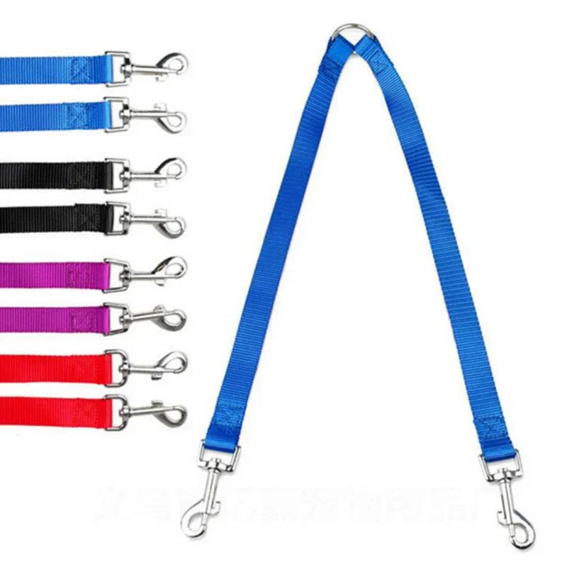 Laisse double pour promenade en extérieur de deux chiens, diverses couleurs