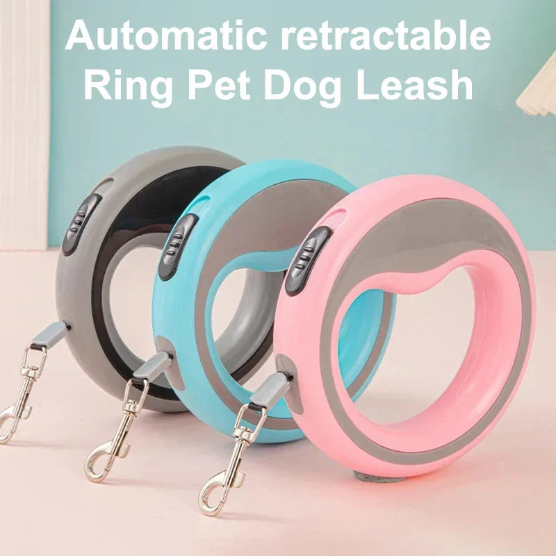 Laisse rétractable automatique pour chien, 2,5m, ergonomique, pour petit à moyen chien, diverses couleurs
