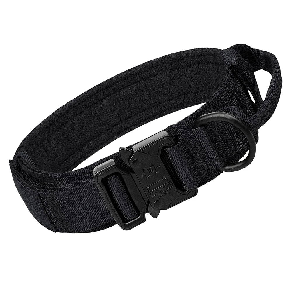 Colliers tactiques robustes pour chiens, avec poignée. Collier militaire avec Patch personnalisable. Pour l'entraînement en plein air et la marche. Chiens moyens et grands, diverses couleurs