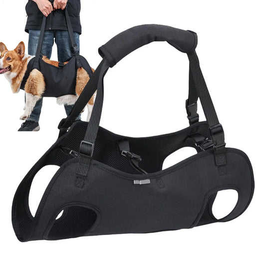 Harnais de transport pour chien, pour le soutien et la rééducation du chien, noir