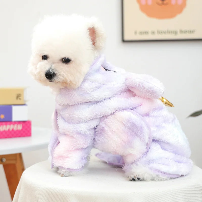 Costume licorne pour chien, tout doux, chaud et confortable, diverses couleurs