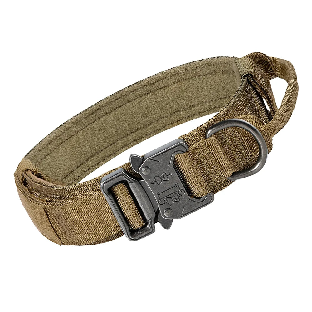 Colliers tactiques robustes pour chiens, avec poignée. Collier militaire avec Patch personnalisable. Pour l'entraînement en plein air et la marche. Chiens moyens et grands, diverses couleurs