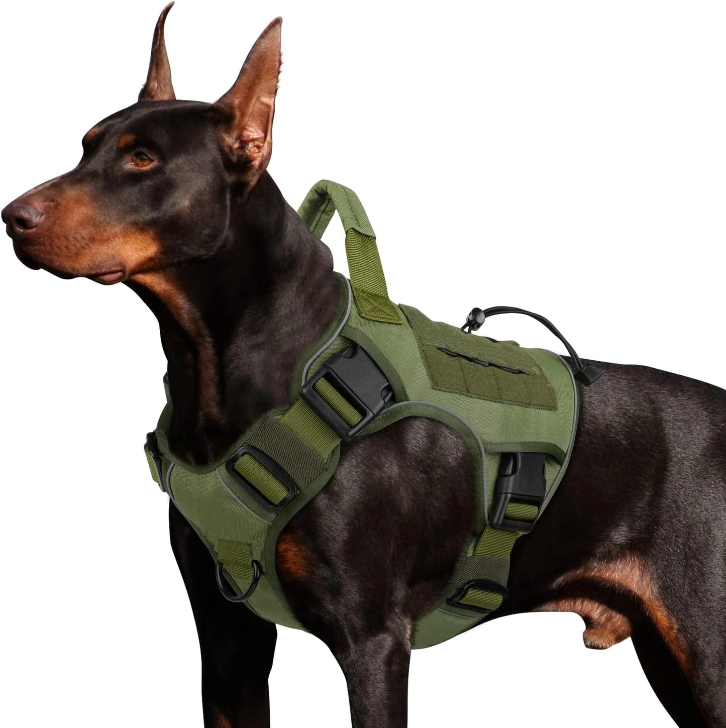 Harnais tactique réglable sans traction pour chien avec poignée résistante, réfléchissant, pour grands chiens, diverses couleurs