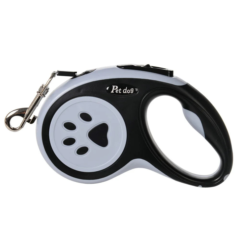 Laisse rétractable automatique pour chiens, avec motif de patte, diverses couleurs