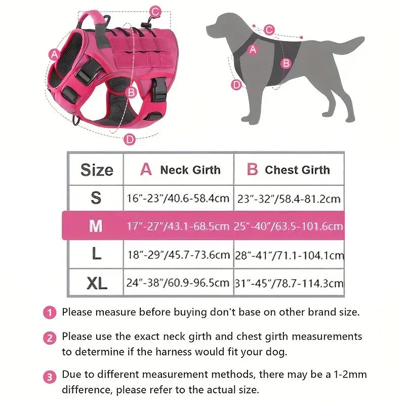 Harnais tactique réglable sans traction pour chien avec poignée résistante, réfléchissant, pour grands chiens, diverses couleurs
