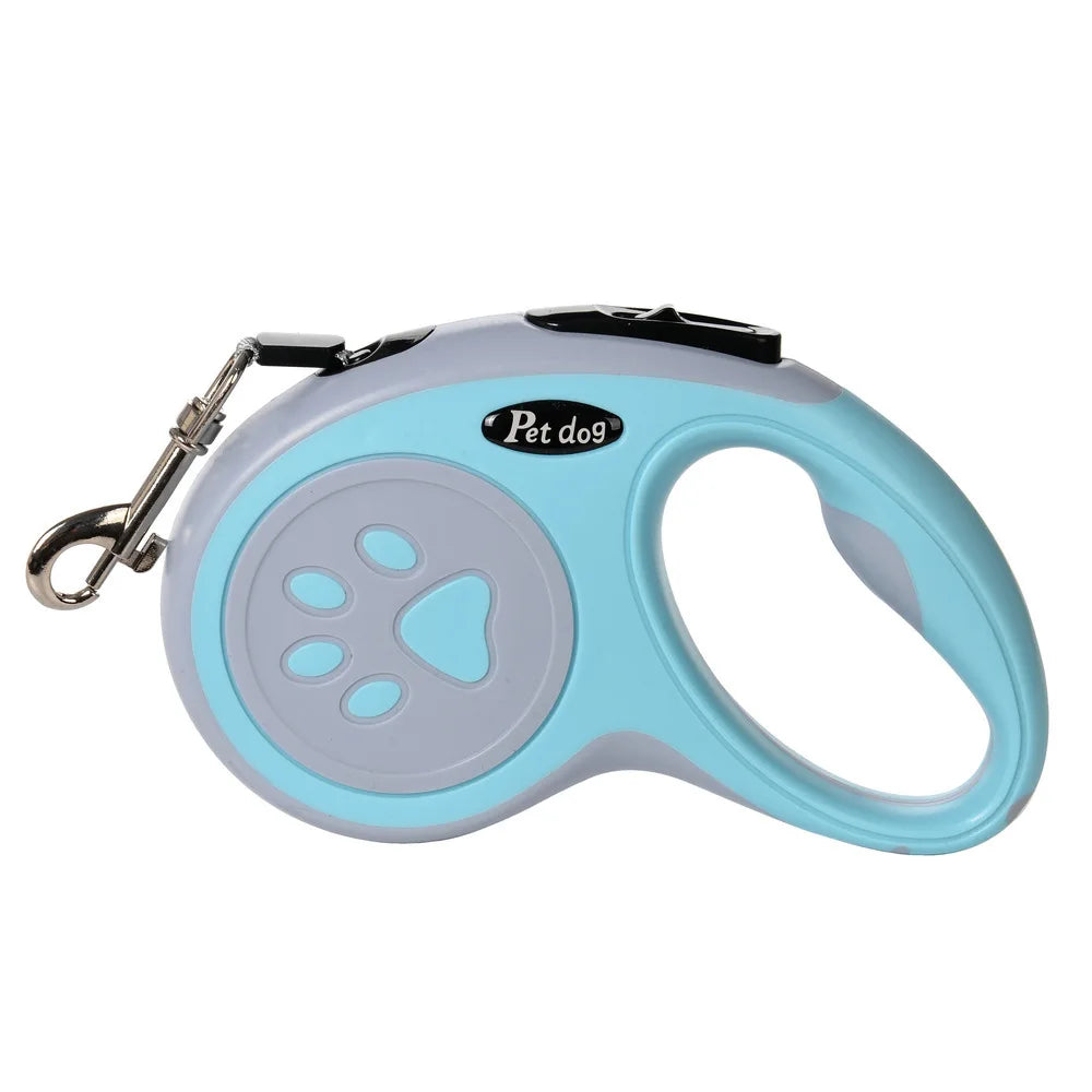 Laisse rétractable automatique pour chiens, avec motif de patte, diverses couleurs