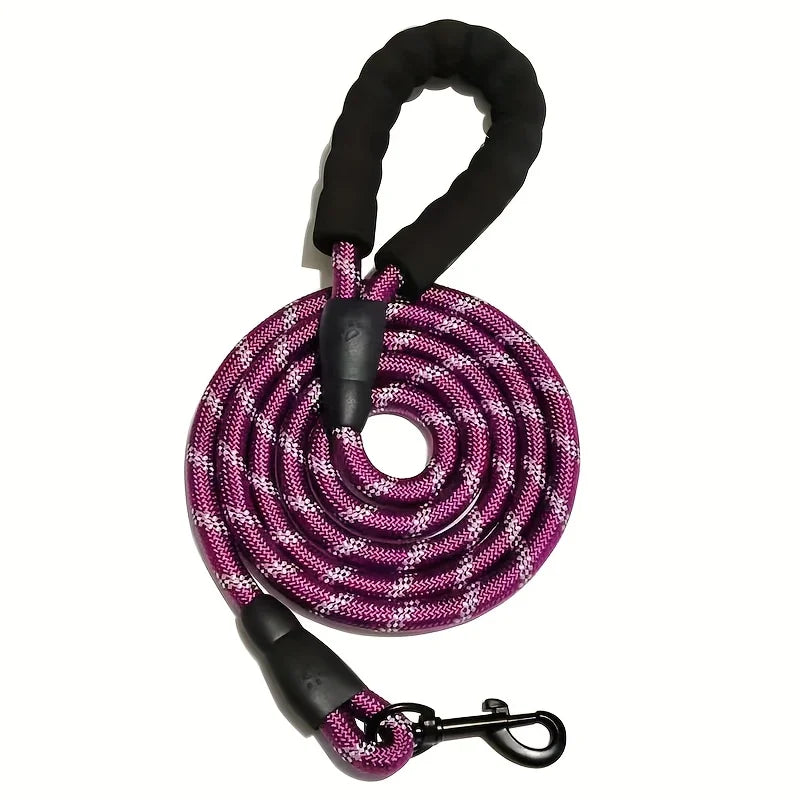 Laisse pour chien avec poignée rembourrée confortable, petites bandes réfléchissantes, diverses couleurs