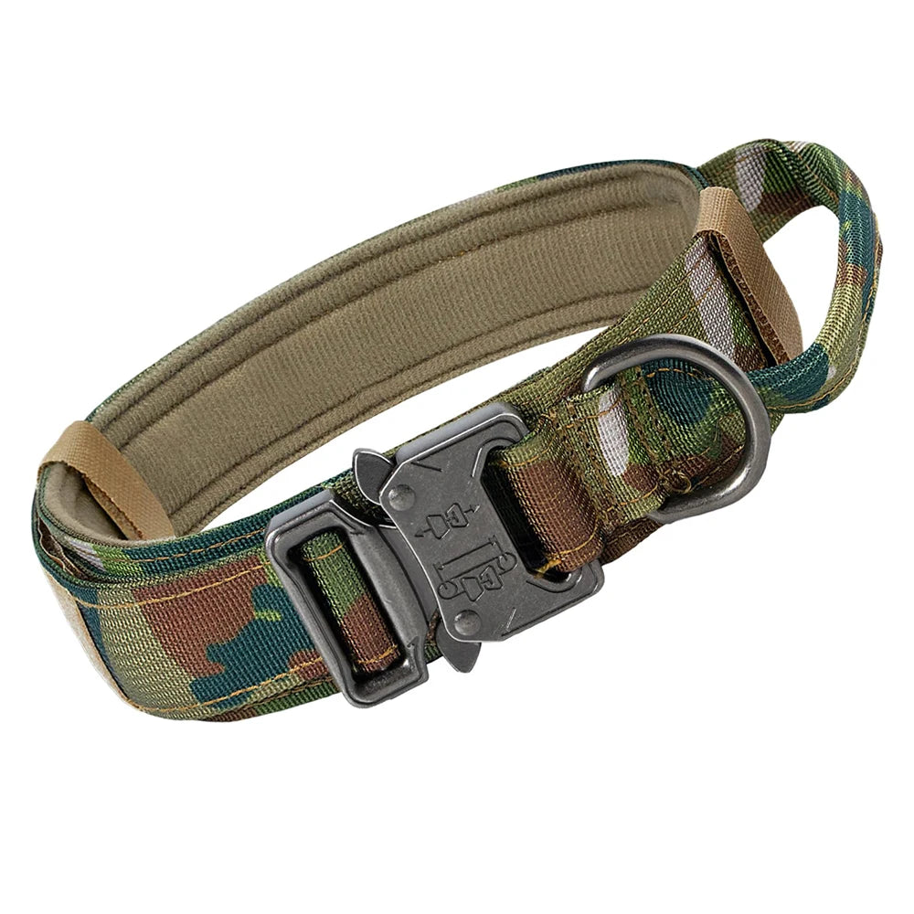 Colliers tactiques robustes pour chiens, avec poignée. Collier militaire avec Patch personnalisable. Pour l'entraînement en plein air et la marche. Chiens moyens et grands, diverses couleurs