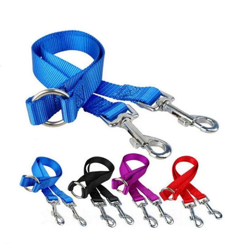 Laisse double pour promenade en extérieur de deux chiens, diverses couleurs