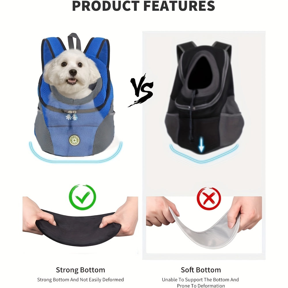 Sac à dos de transport pour chien, réglable à l'avant, ventilé pour un confort optimal, diverses couleurs