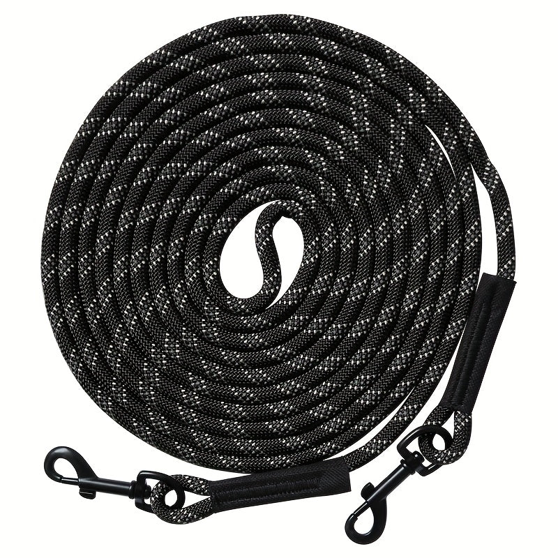 Laisse d'entraînement pour chien de 20 m et 30 m, deux crochets pivotants à 360°, adaptée à l'entraînement au rappel, au camping, à la promenade dans le jardin, etc., matériau en polypropylène, pour chiens de toutes tailles, diverses couleurs