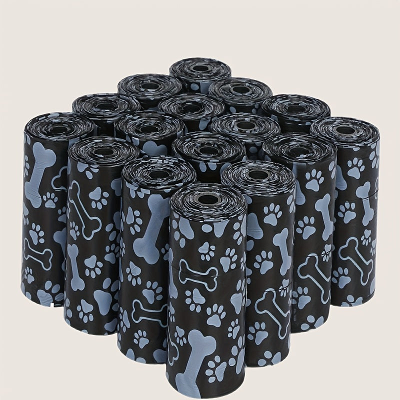 Lot de 3 rouleaux ou de 10 rouleaux de sacs à déjections canines de haute qualité. Matériel épais, étanche et durable, adapté aux promenades en plein air, motifs et couleurs aléatoires
